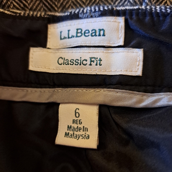LL Bean Herringbone Tweed Wool Skirt - Picture 6 of 7